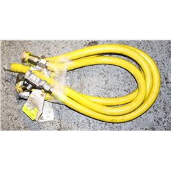 LOT OF 4 QUICK-RELEASE NATURAL GAS HOSES- 3/4"