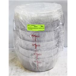 2QT CLEAR INGREDIENT BINS & LIDS - LOT OF 4