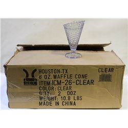 2 DOZEN 8 OZ CLEAR WAFFLE CONE HOLDER