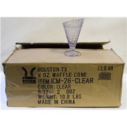 2 DOZEN 8 OZ CLEAR WAFFLE CONE HOLDER