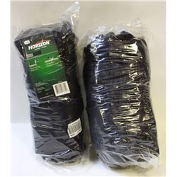 2 BUNDLES OF HORIZON BROWN COTTON-KNIT GLOVES