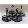 LOT OF 4 NEW ROUND BIRD NEST CONDIMENT RACK