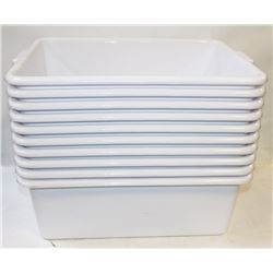 TOTE BOX - LOT OF 10 - WHITE 7" DEEP