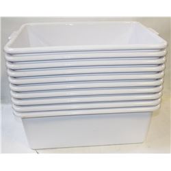 TOTE BOX - LOT OF 10 - WHITE 7" DEEP
