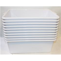 TOTE BOX - LOT OF 10 - WHITE 7" DEEP