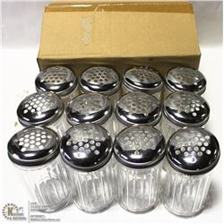 CHEESE OR PEPPER SHAKERS LOT OF 12 NEW