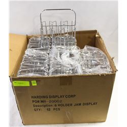 CASE (12) OF NEW 6 SLOT JAM HOLDER WIRE DISPLAYS
