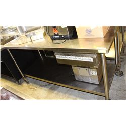 6 FT STAINLESS STEEL WORKTABLE ON WHEELS