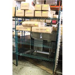 4-TIER COMMERCIAL GREEN-WIRE STORAGE SHELF