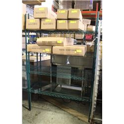 4-TIER COMMERCIAL GREEN-WIRE STORAGE SHELF