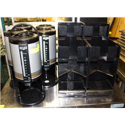 5 "CAFE" COFFEE DISPENSERS ON STANDS