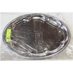 NEW OVAL TRAY 18" PLATED STEEL - LOT OF 4