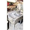 Image 1 : 2 WELL STAINLESS STEEL SINK W/ PRE RINSE