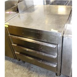 3 DRAWER STAINLESS STEEL PREP CABINET