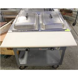 DUKE ELECTRIC 2 WELL STEAM TABLE WITH CUTTING
