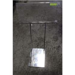 CHROME SIGNAGE STANDS, ADJUSTABLE HEIGHT