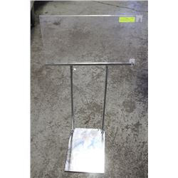 CHROME SIGNAGE STANDS, ADJUSTABLE HEIGHT