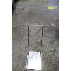 CHROME SIGNAGE STANDS, ADJUSTABLE HEIGHT