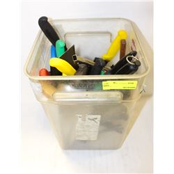 BAKERS BIN W/ COMMERCIAL KITCHEN UTENSILS
