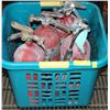 Image 1 : TOTE WITH ASSORTED FIRE EXTINGUISHERS