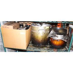 SHELF CONTENTS: ASSORTED COMMERCIAL ALUM. HD POTS