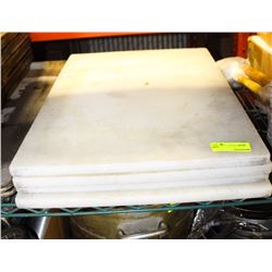 4 WHITE PLASTIC CUTTING BOARDS 48" X 18" X 3/4"