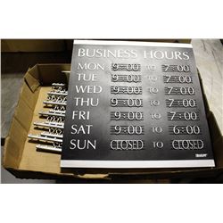 BUSINESS HOURS OPEN CLOSE SIGN