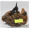 Image 1 : HAND MADE WHALES ON BURLE WOOD