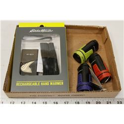 EDDIE BAUER RECHARGEABLE HAND WARMER AND FLASH LI