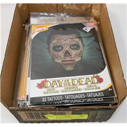 FLAT OF ASST GLOW IN THE DARK TEMPORARY TATTOOS