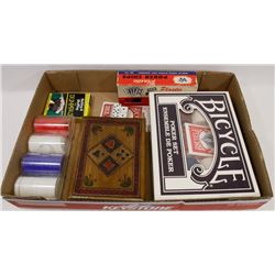 POKER CHIPS AND CARDS LOT.