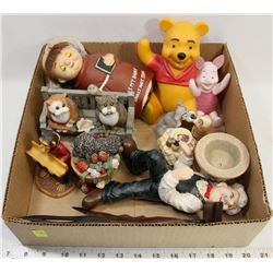 FLAT OF ASSORTED DECORATIVE FIGURES INCLUDING