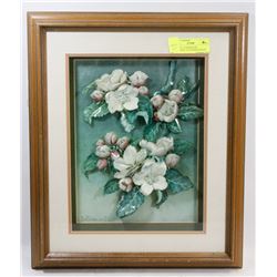 VINTAGE J.VOERMAN JR. HANDMADE 3D FLOWER SHADOW