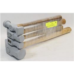SET OF 4 HAMMERS: 3LB BLACKSMITH HAMMER ETC.