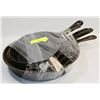 Image 1 : SET OF 5 CAST IRON FRYING PANS.