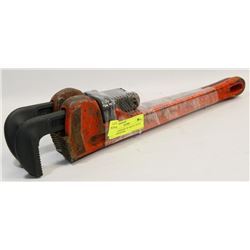 SET OF 2 RIDGID 18” HEAVY DUTY PIPE WRENCHES.