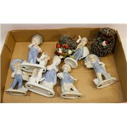 FLAT OF DECORATIVE FIGURES