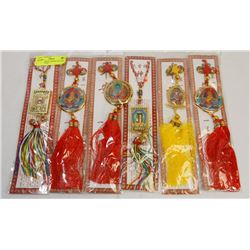 LOT OF 6 ASIAN THEMED HANGING DECORATIONS