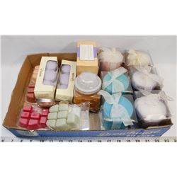 FLAT OF ASSORTED CANDLES AND SCENTSY WAX