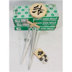 LOT OF 3 TIANYI WIND CHIMES