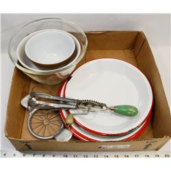 VINTAGE DISHES, PLATES, AND UTENSILS