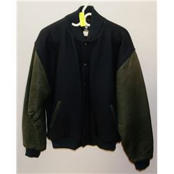 NEW SIZE L TYROL LEATHER ARM BOMBER JACKET.