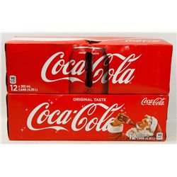 TWO 12 PACK CASES OF COCA COLA