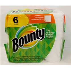6 ROLL PACK OF BOUNTY PAPER TOWEL