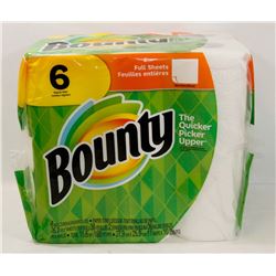 6 ROLL PACK OF BOUNTY PAPER TOWEL