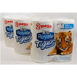 3 PACKS OF 2 ROYALE MEGA PAPER TOWEL ROLLS