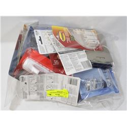 BAG OF ASSORTED HOOKS INCL COMMAND STRIPS