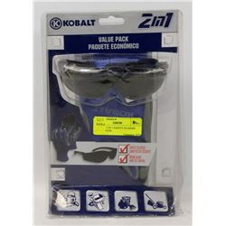 KOBALT 2 IN 1 SAFETY GLASSES AND GLOVES