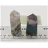 Image 1 : PAIR OF FLORITE CRYSTAL HEALING STONES.