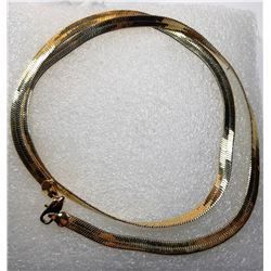 4)  GOLD TONE FLAT HERRING BONE